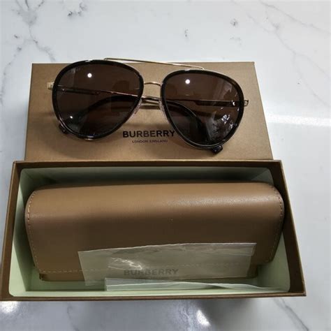 BURBERRY Sunglasses BE 3125 101773 Oliver Gold Dark Brown